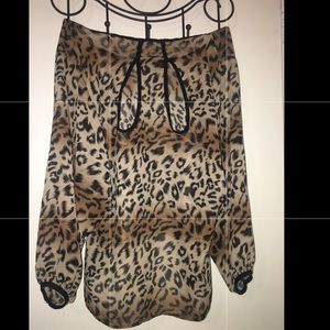 Cheetah Print, Loose Fit Blouse